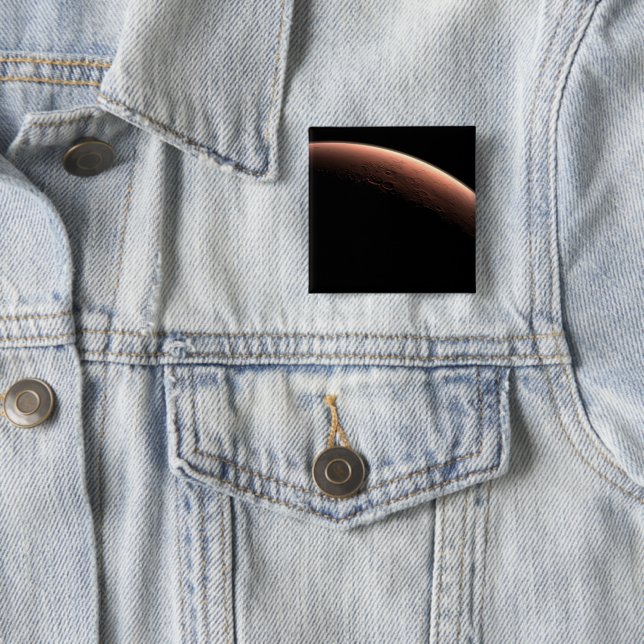 Part Of Mars At The Boundary Of Light And Dark. 15 Cm Square Badge (In Situ)