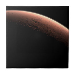 Part Of Mars At The Boundary Of Light And Dark. Ceramic Tile