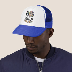 Part of My World Earth Planet Family Animals Text Trucker Hat