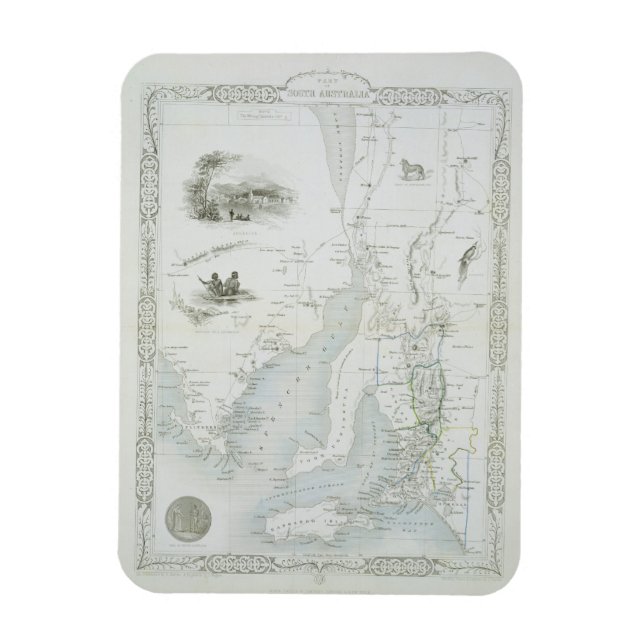 Part of South Australia, from a Series of World Ma Magnet (Vertical)