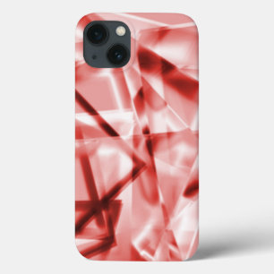 Part of square pieces of acrylic, salmon to red iPhone 13 case