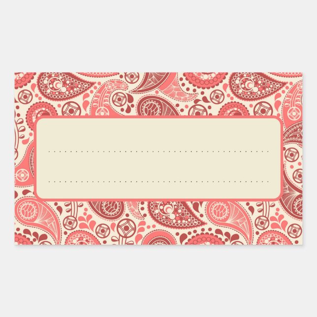 Part of the Love Letters Paisley Rose Collection Rectangular Sticker (Front)