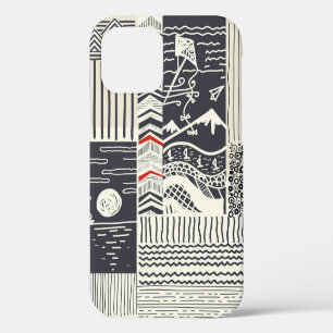 Part of wood with peeled green paint, abstract te iPhone 12 case