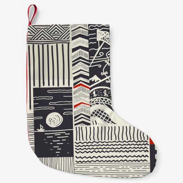 Part of wood with peeled green paint,  abstract te small christmas stocking (Front)