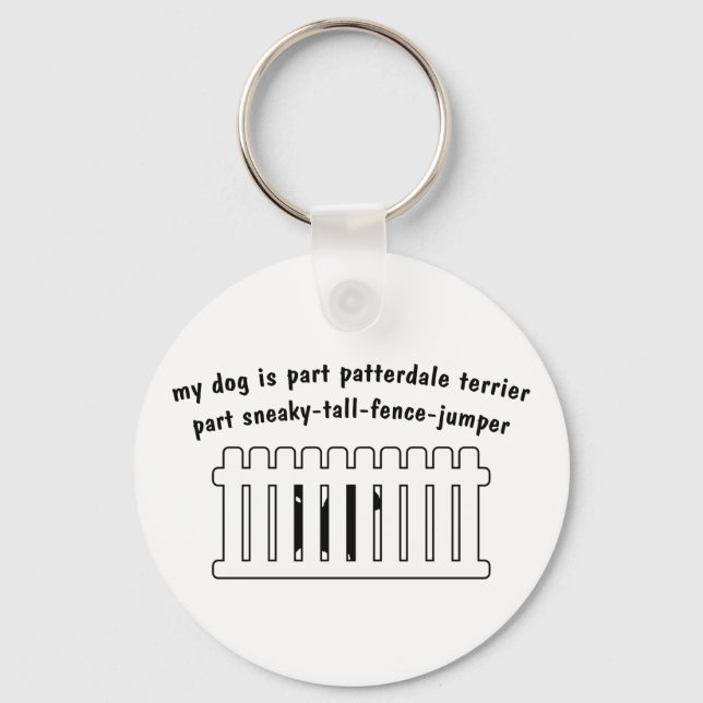 Part Patterdale Terrier Part Fence-Jumper Key Ring (Front)