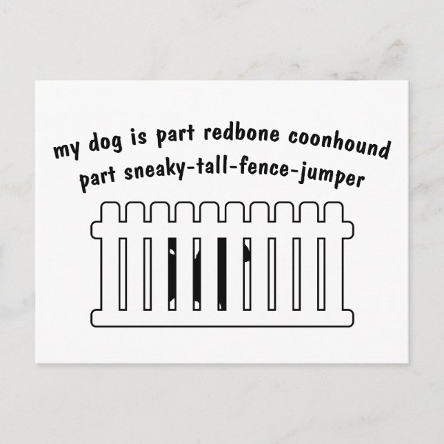 Part Redbone Coonhound Part Fence-Jumper Postcard (Front)