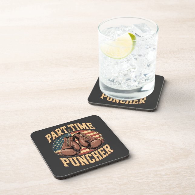 Part Time Puncher Boxing Gloves Coaster (Right Side)