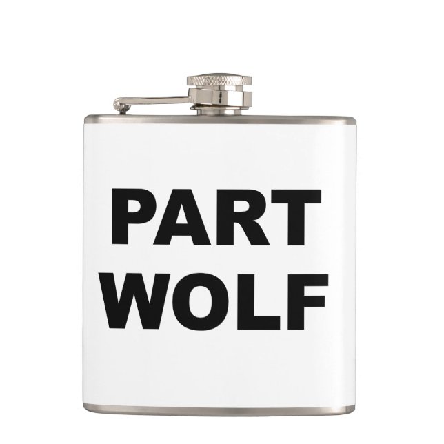 Part Wolf Hip Flask (Front)