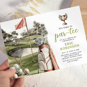 Partee Golf Adult Birthday Invitation