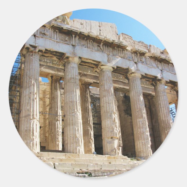 Parthenon, Acropolis Athens Classic Round Sticker (Front)