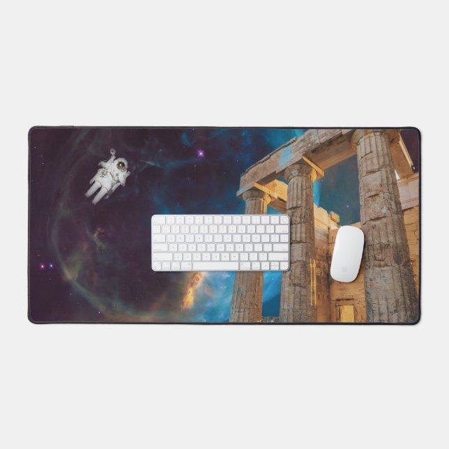 Parthenon Acropolis Greece Meets Space Desk Mat (Keyboard & Mouse)