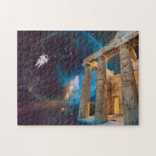 Parthenon Acropolis Greece Meets Space Jigsaw Puzzle