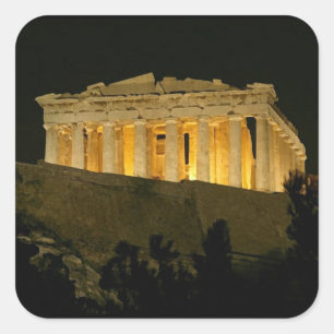 Parthenon at Night Sticker