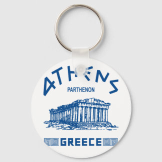 Parthenon - Athens - Greek (blue) Key Ring