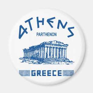 Parthenon - Athens - Greek (blue) Magnet