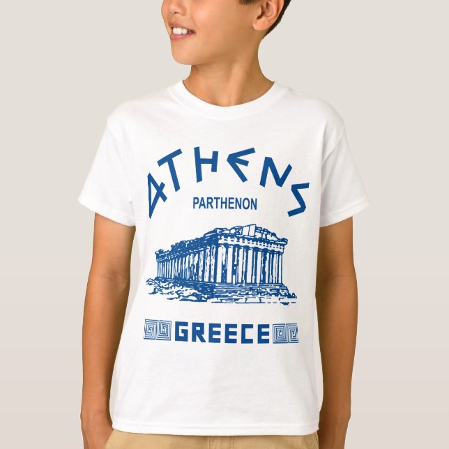 Parthenon - Athens - Greek (blue) T-Shirt (Front)