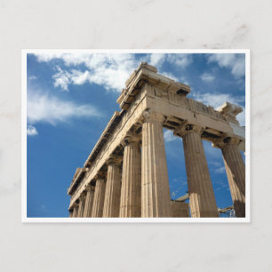 parthenon blue sky postcard