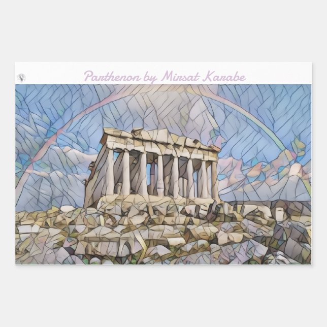 Parthenon by Mirsat Karabel Wrapping Paper Sheets (Front)