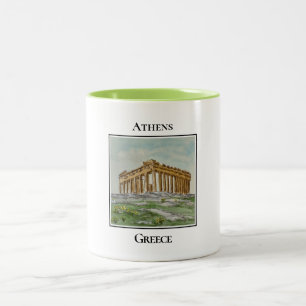 Parthenon on top the Acropolis, Athens, Greece Two-Tone Coffee Mug