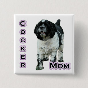 Parti Cocker Spaniel Mum; Mum of Cocker Spaniel 15 Cm Square Badge