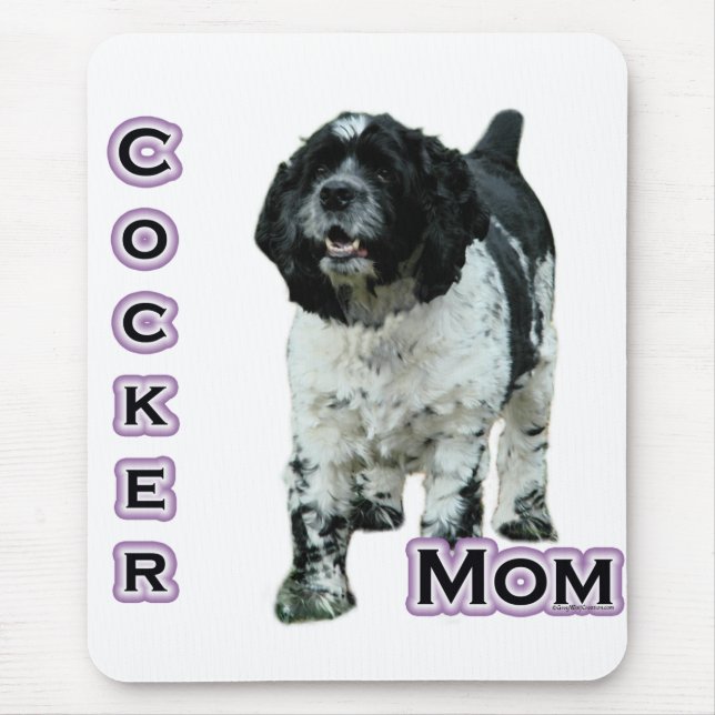 Parti Cocker Spaniel Mum; Mum of Cocker Spaniel Mouse Pad (Front)