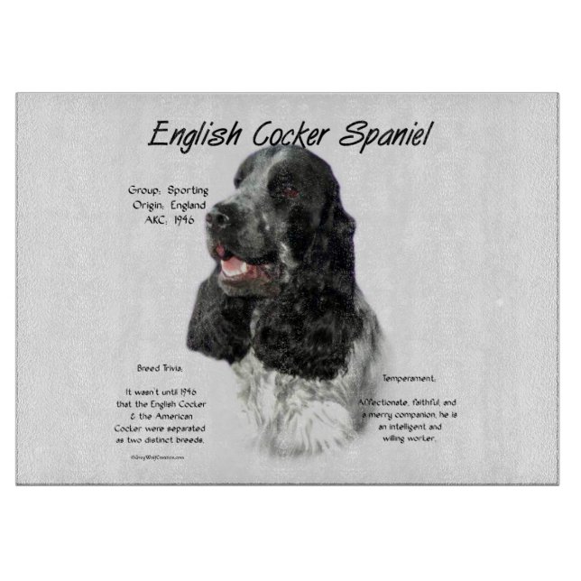 Parti English Cocker Spaniel History Cutting Board (Front)