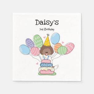 Parti Labradoodle Dog Birthday Party Paper Napkins