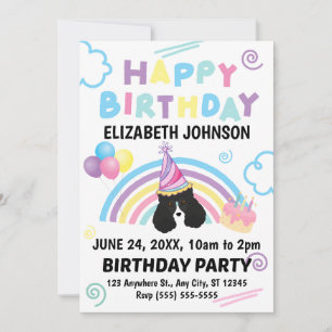Parti Poodle Birthday Invitation