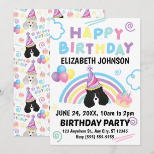 Parti Poodle Birthday Invitation
