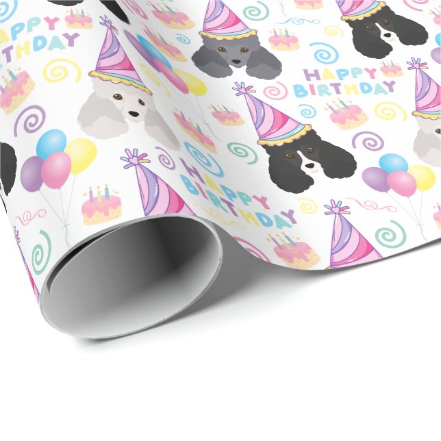 Parti Poodle Birthday Wrapping Paper (Roll Corner)
