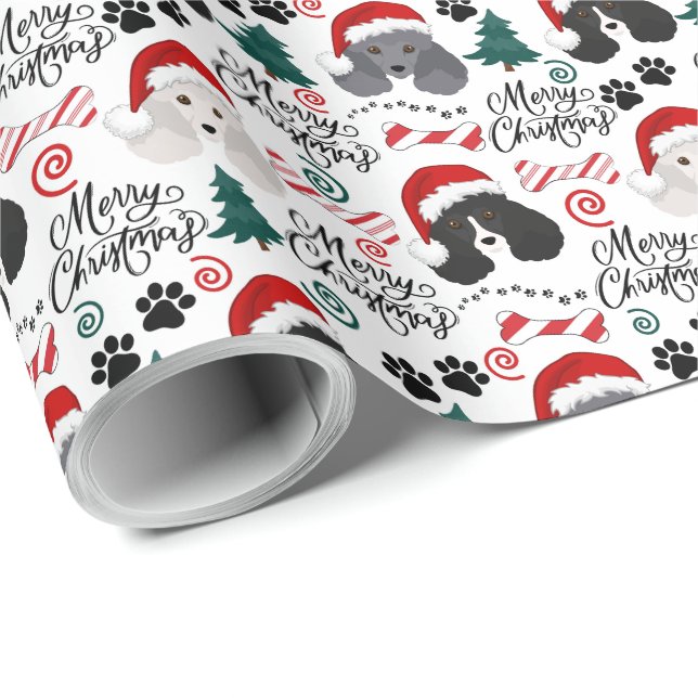 Parti Poodle Christmas Gift Wrapping Paper (Roll Corner)