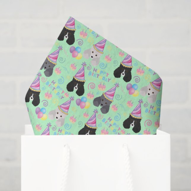 Parti Poodle Tissue Paper in Green (Gift Bag)
