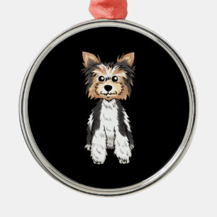 Parti Yorkie Cute Art Metal Ornament