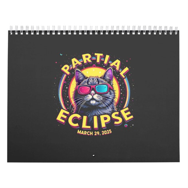 Partial Eclipse 2025 Cat Astronomy KItten Lovers Calendar (Cover)