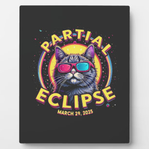 Partial Eclipse 2025 Cat Astronomy KItten Lovers Plaque