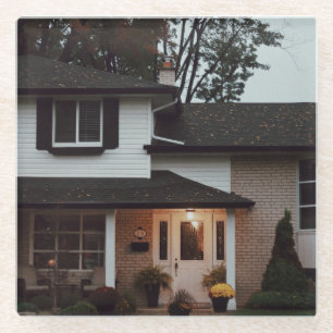 Partial Picture of Beautiful House Glass Coaster 