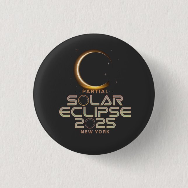 Partial Solar Eclipse 2025 Astronomy Event  3 Cm Round Badge (Front)