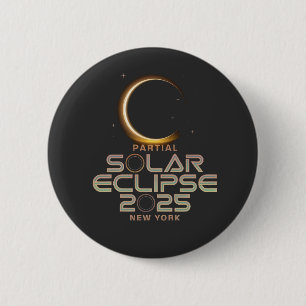Partial Solar Eclipse 2025 Astronomy Event  6 Cm Round Badge