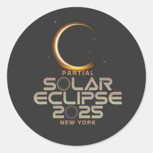 Partial Solar Eclipse 2025 Astronomy Event Classic Round Sticker