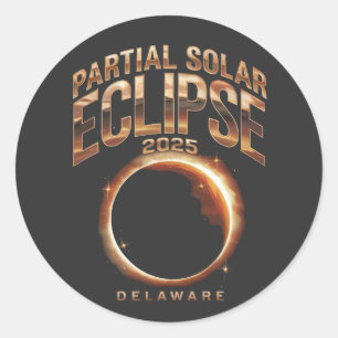 Partial Solar Eclipse 2025 Astronomy Event Classic Round Sticker