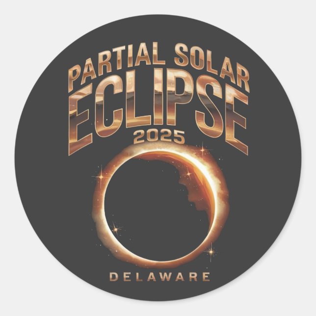 Partial Solar Eclipse 2025 Astronomy Event  Classic Round Sticker (Front)