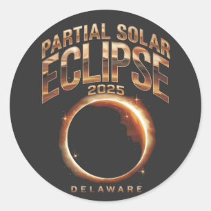 Partial Solar Eclipse 2025 Astronomy Event Classic Round Sticker