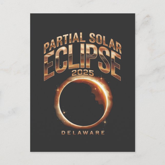 Partial Solar Eclipse 2025 Astronomy Event  Holiday Postcard (Front)