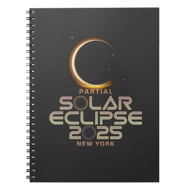 Partial Solar Eclipse 2025 Astronomy Event  Notebook (Front)