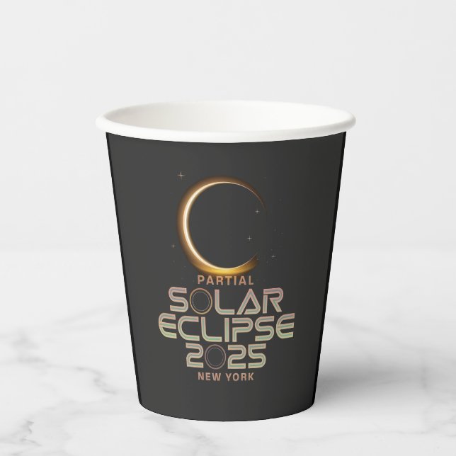 Partial Solar Eclipse 2025 Astronomy Event  Paper Cups (Front)