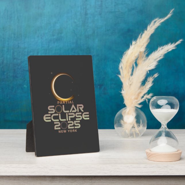 Partial Solar Eclipse 2025 Astronomy Event  Plaque (Side)