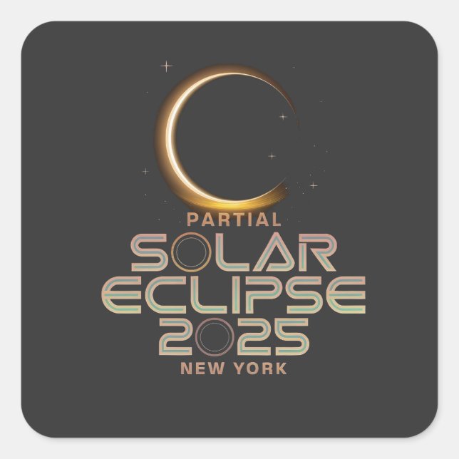 Partial Solar Eclipse 2025 Astronomy Event  Square Sticker (Front)