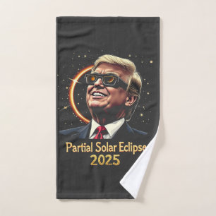Partial Solar Eclipse 2025 Astronomy Trump Hand Towel