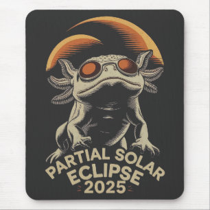 Partial Solar Eclipse 2025 Axolotl Ammph Mouse Pad
