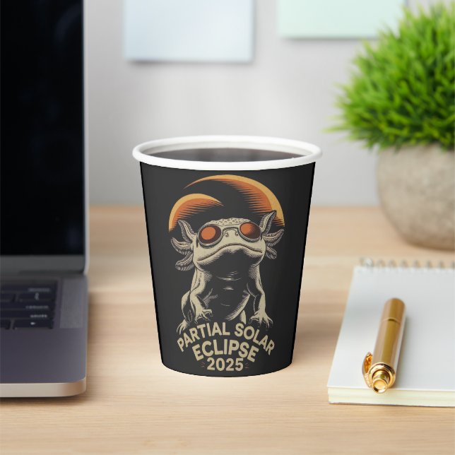 Partial Solar Eclipse 2025 Axolotl Ammph Paper Cups (Insitu)